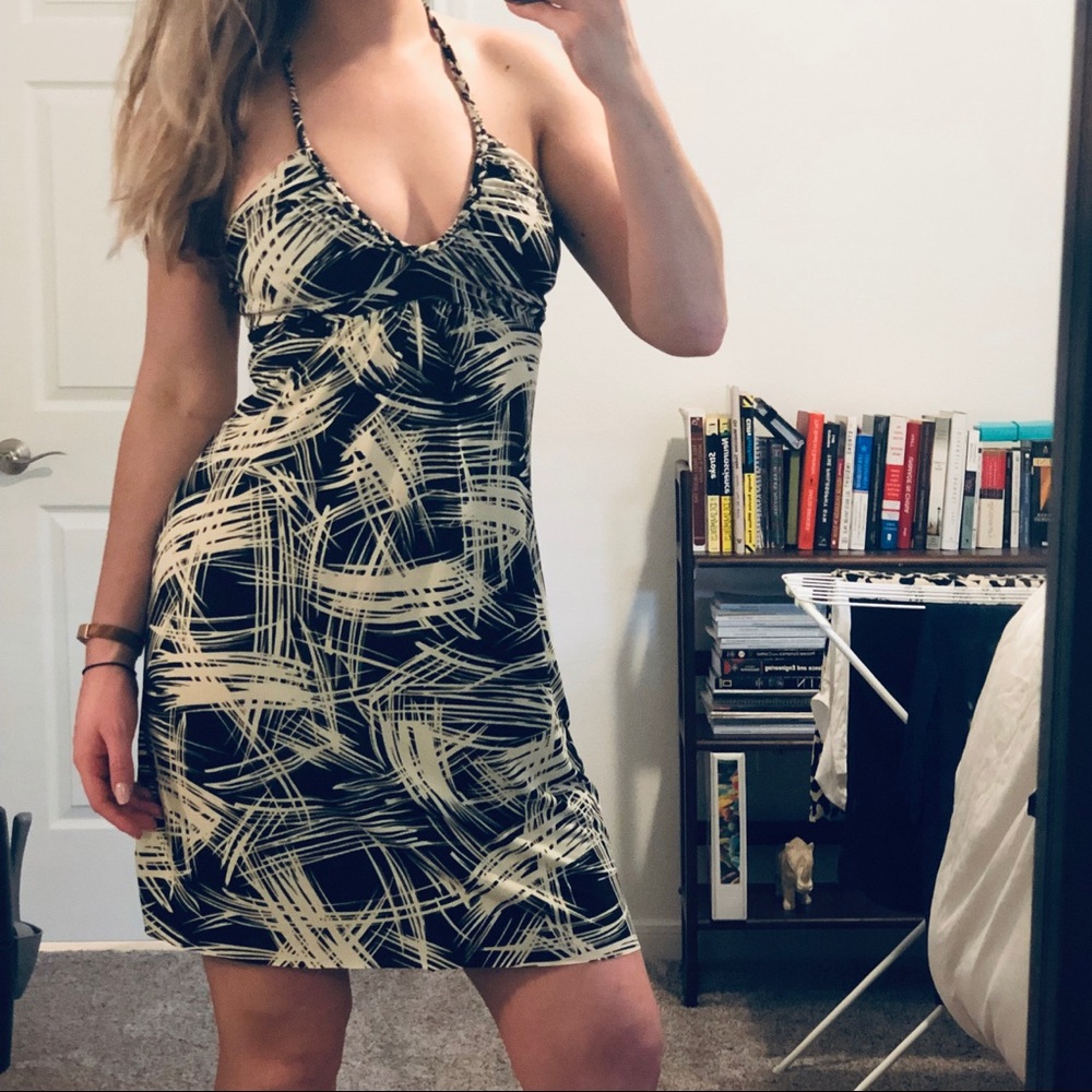 Funky Patterned Halter Dress